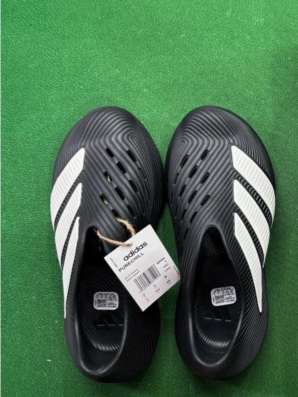 adidas Purechill Clog Slides Black White NWT Womens 6.5 - 7 / Mens 5